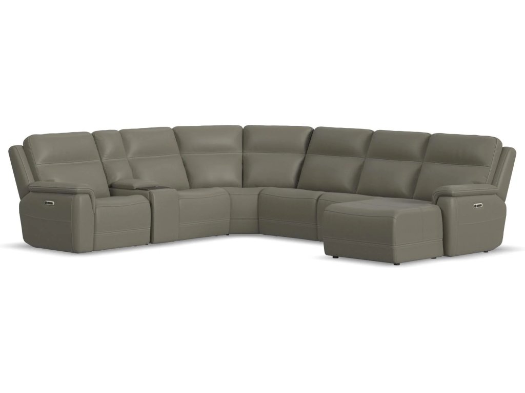 Sawyer Leather Power Reclining Sectional with Power Headrests & Lumbar - main image
