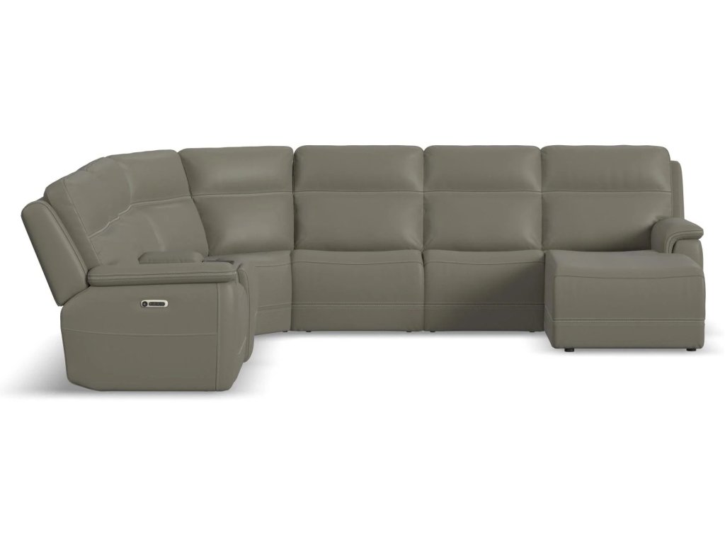 Sawyer Leather Power Reclining Sectional with Power Headrests & Lumbar - image 2