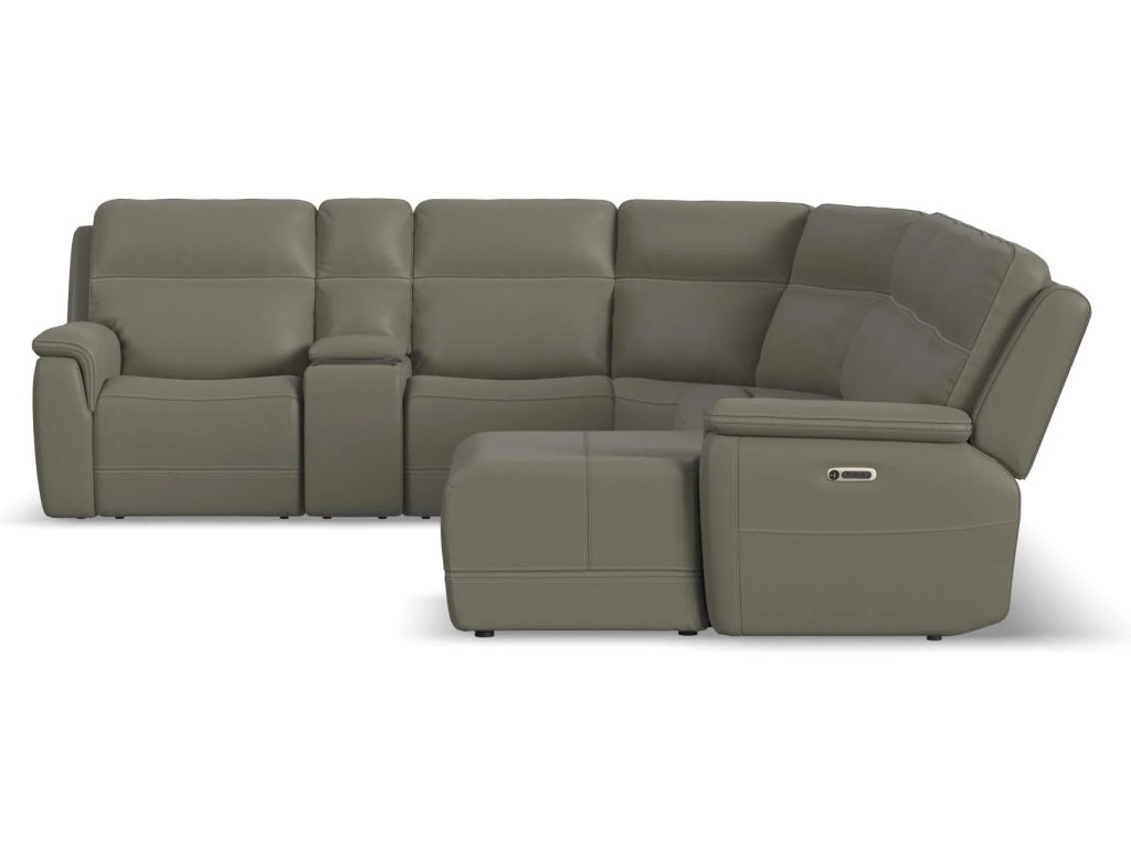 Sawyer Leather Power Reclining Sectional with Power Headrests & Lumbar - image 3