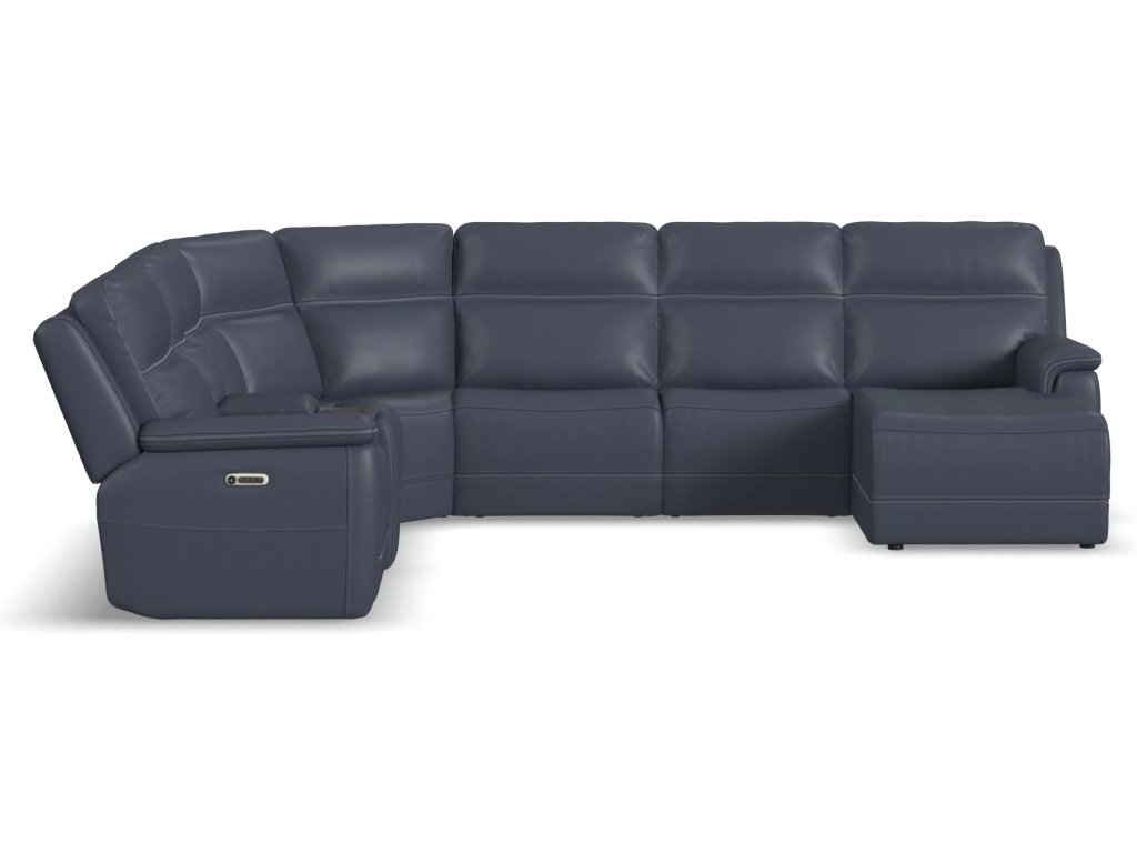 Sawyer Leather Power Reclining Sectional with Power Headrests & Lumbar - image 7