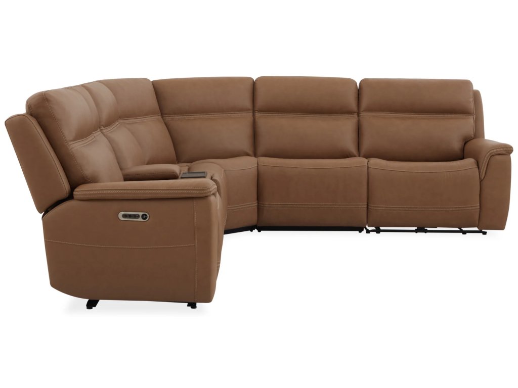 Sawyer Leather Power Reclining Sectional with Power Headrests & Lumbar - image 3