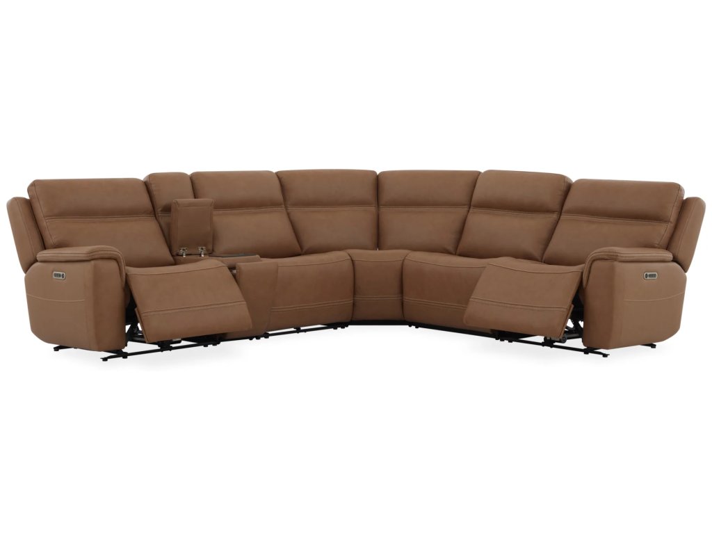 Sawyer Leather Power Reclining Sectional with Power Headrests & Lumbar - image 5