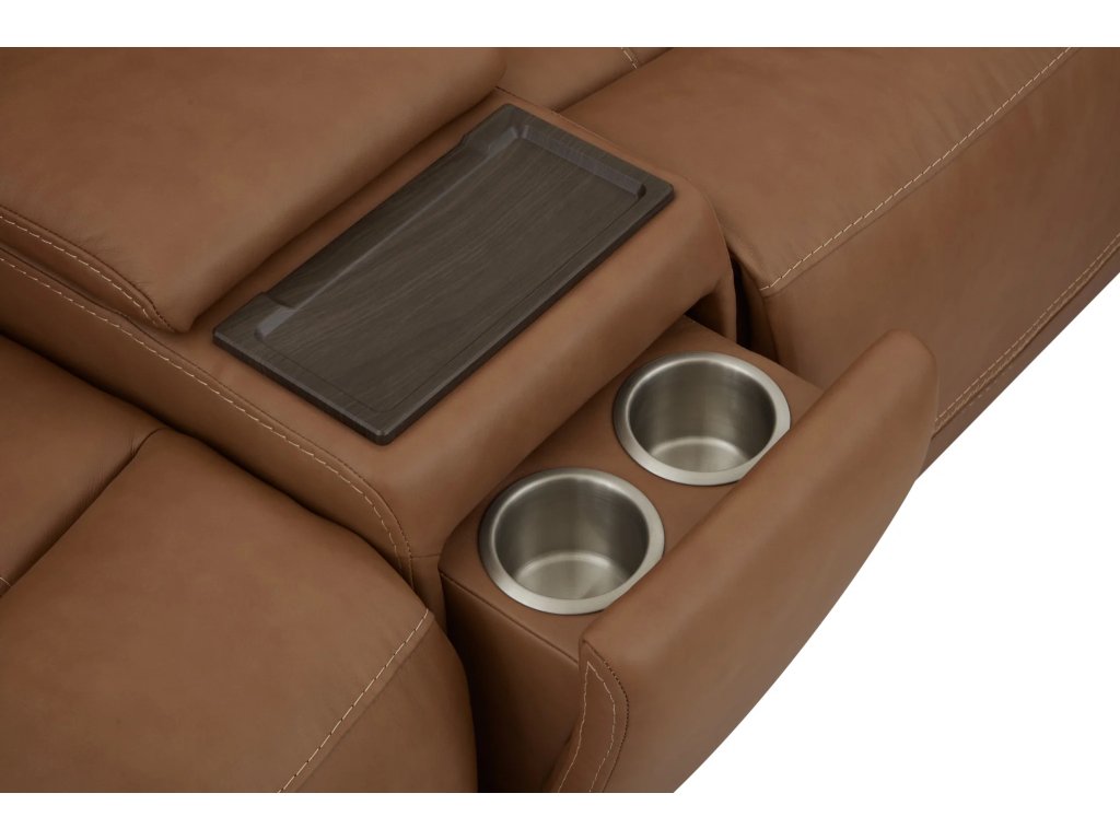 Sawyer Leather Power Reclining Sectional with Power Headrests & Lumbar - image 7