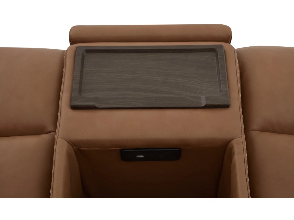 Sawyer Leather Power Reclining Sectional with Power Headrests & Lumbar - image 8