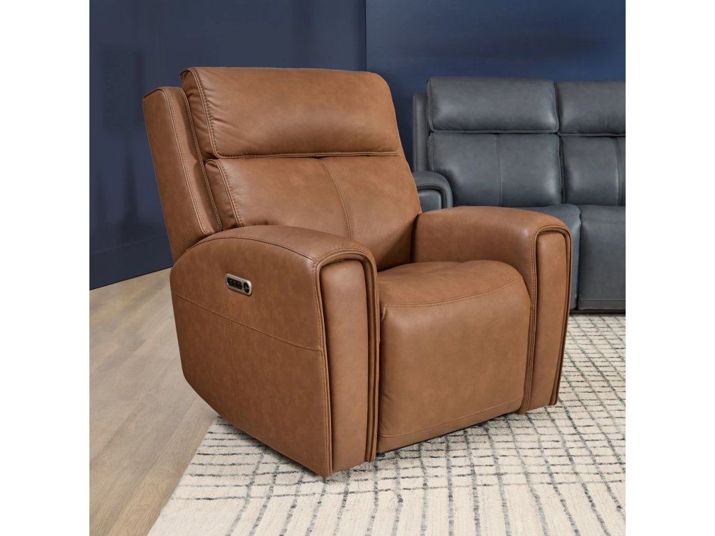 Warren Leather Power Recliner with Power Headrest & Lumbar - image 1