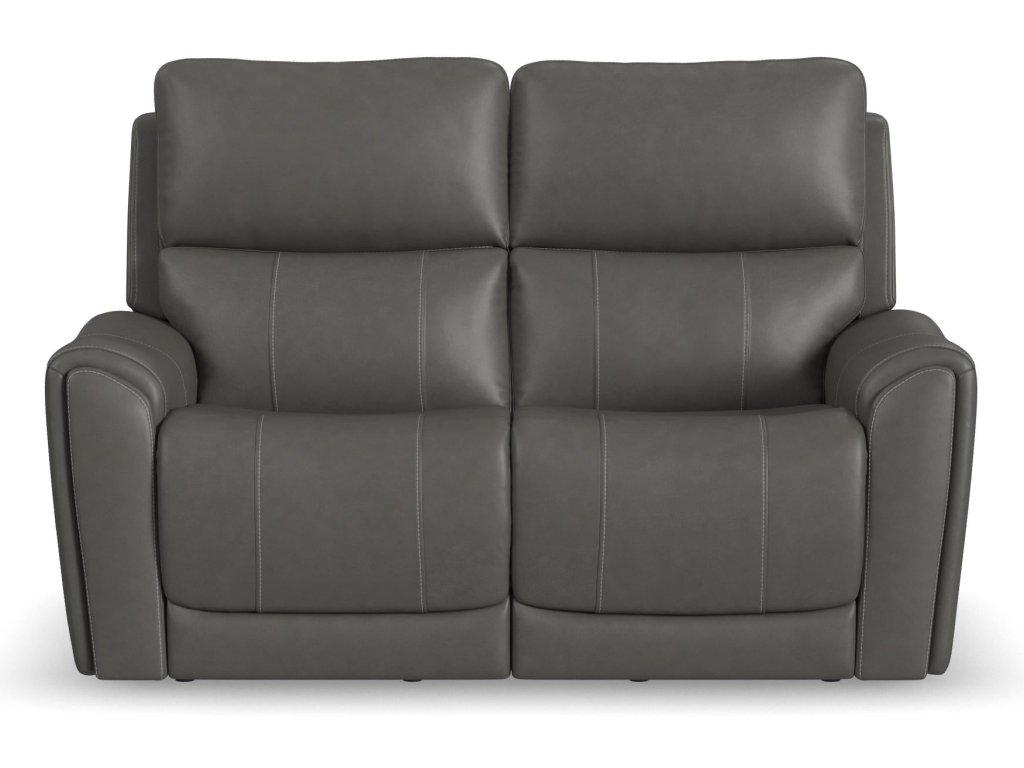Calvin Smoke Fabric Power Reclining Loveseat with Power Headrests & Lumbar - image 2