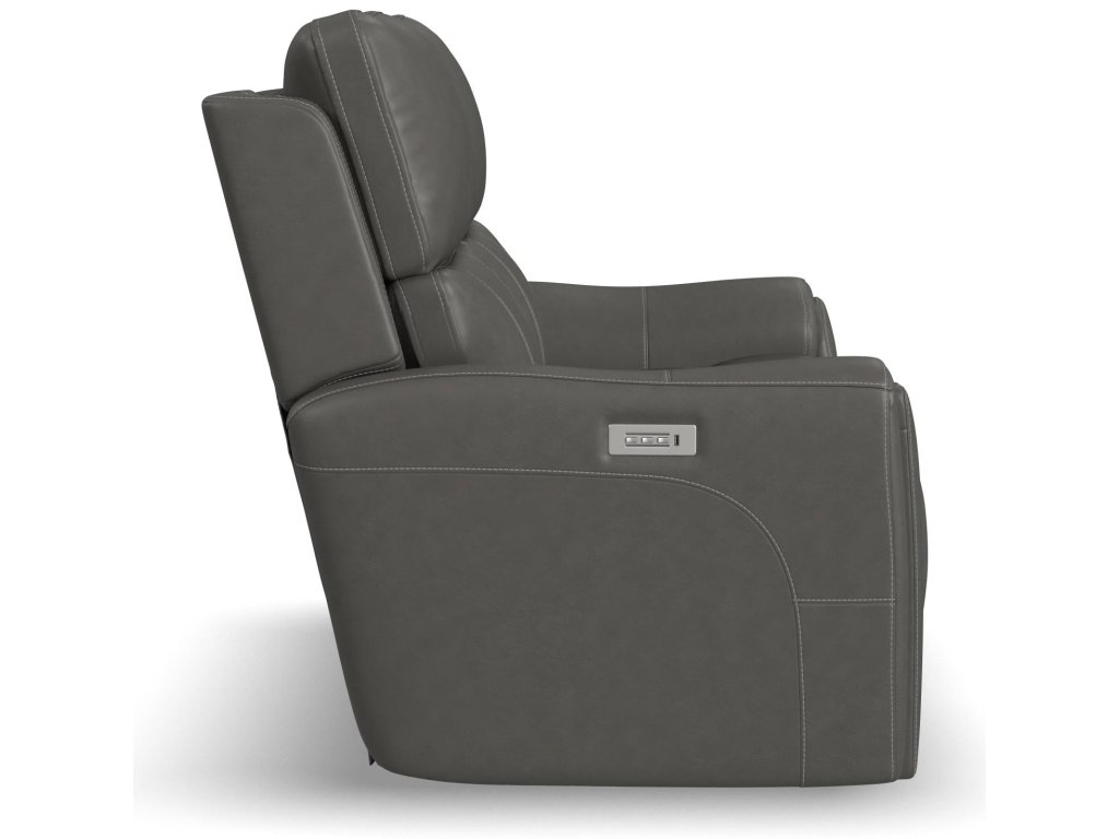 Calvin Smoke Fabric Power Reclining Loveseat with Power Headrests & Lumbar - image 3