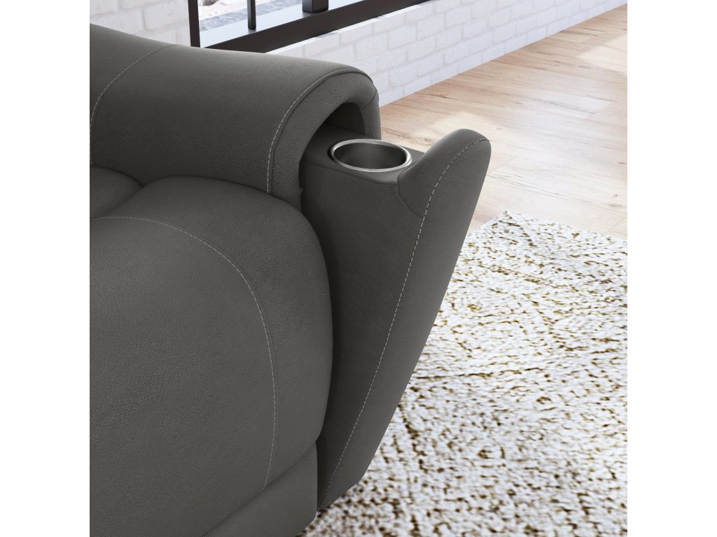 Calvin Smoke Fabric Power Reclining Loveseat with Power Headrests & Lumbar - image 4