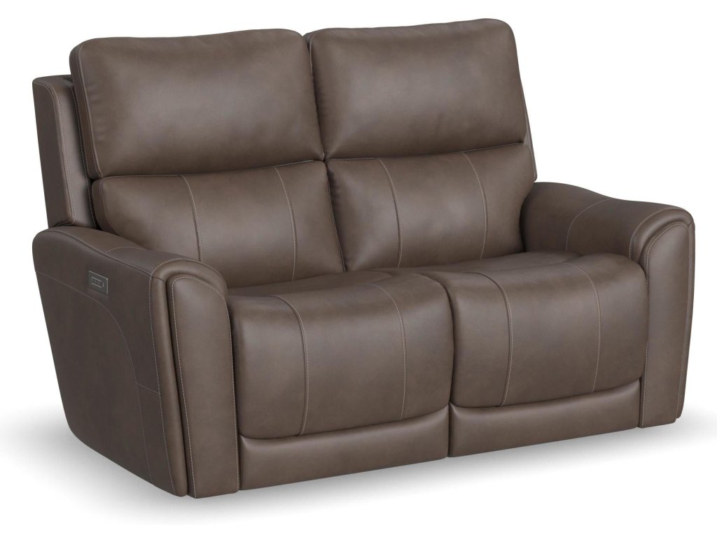 Calvin Cuppuccino Fabric Power Reclining Loveseat with Power Headrests & Lumbar - main image
