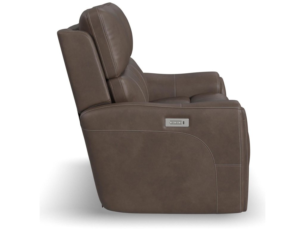 Calvin Cuppuccino Fabric Power Reclining Loveseat with Power Headrests & Lumbar - image 3