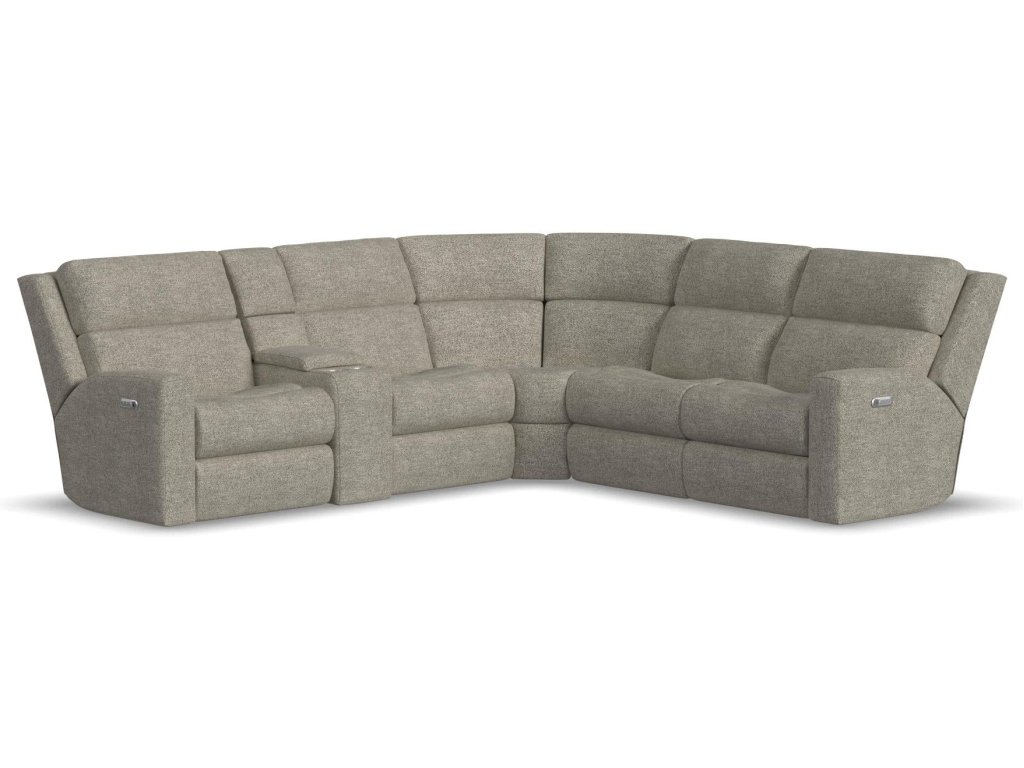 Score Fabric Power Reclining Sectional with Power Headrest & Lumbar - main image