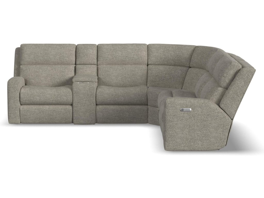Score Fabric Power Reclining Sectional with Power Headrest & Lumbar - image 2