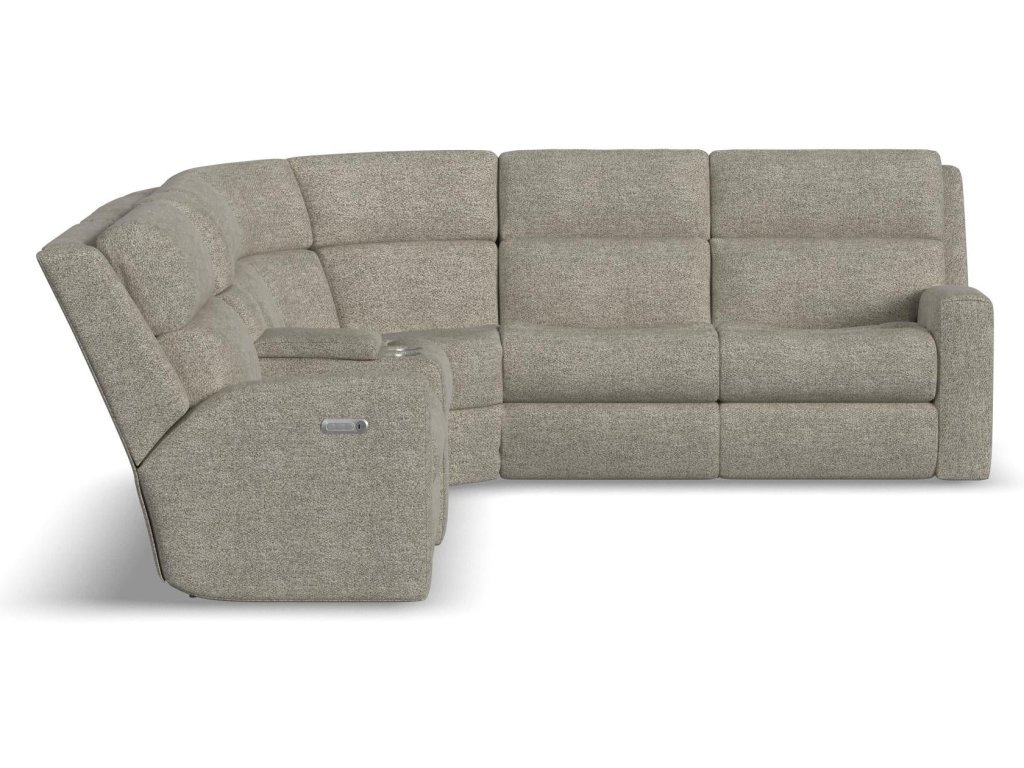 Score Fabric Power Reclining Sectional with Power Headrest & Lumbar - image 3