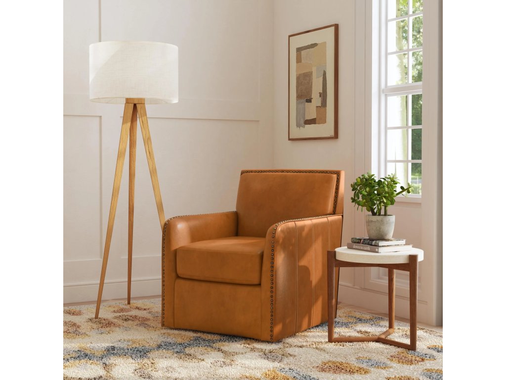 Beckett Leather Swivel Chair - image 1
