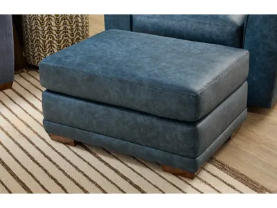 Jewel Fabric & Leather Ottoman