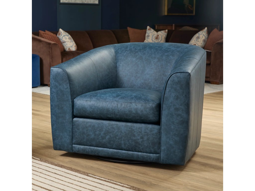 Jewel Fabric & Leather Swivel Chair - image 1