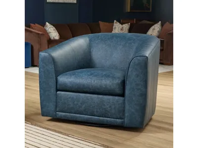 Jewel Fabric & Leather Swivel Chair