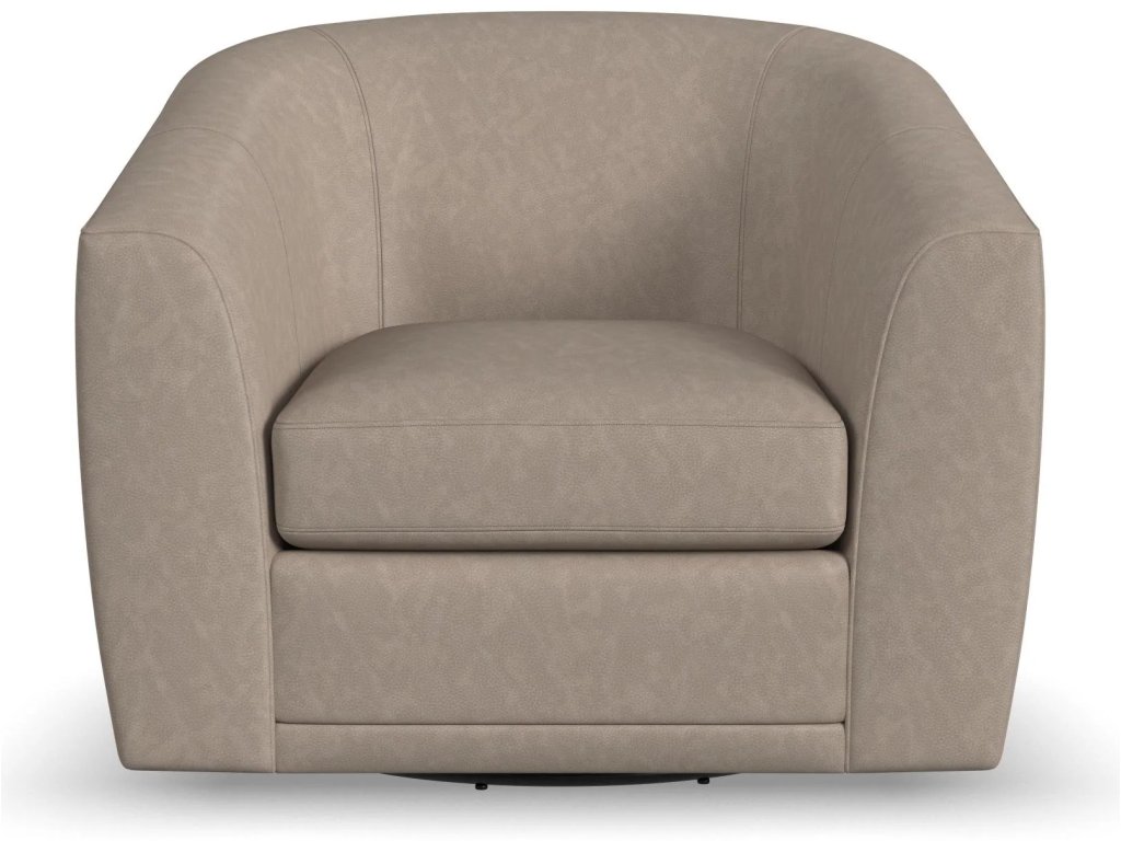 Jewel Fabric & Leather Swivel Chair - image 2