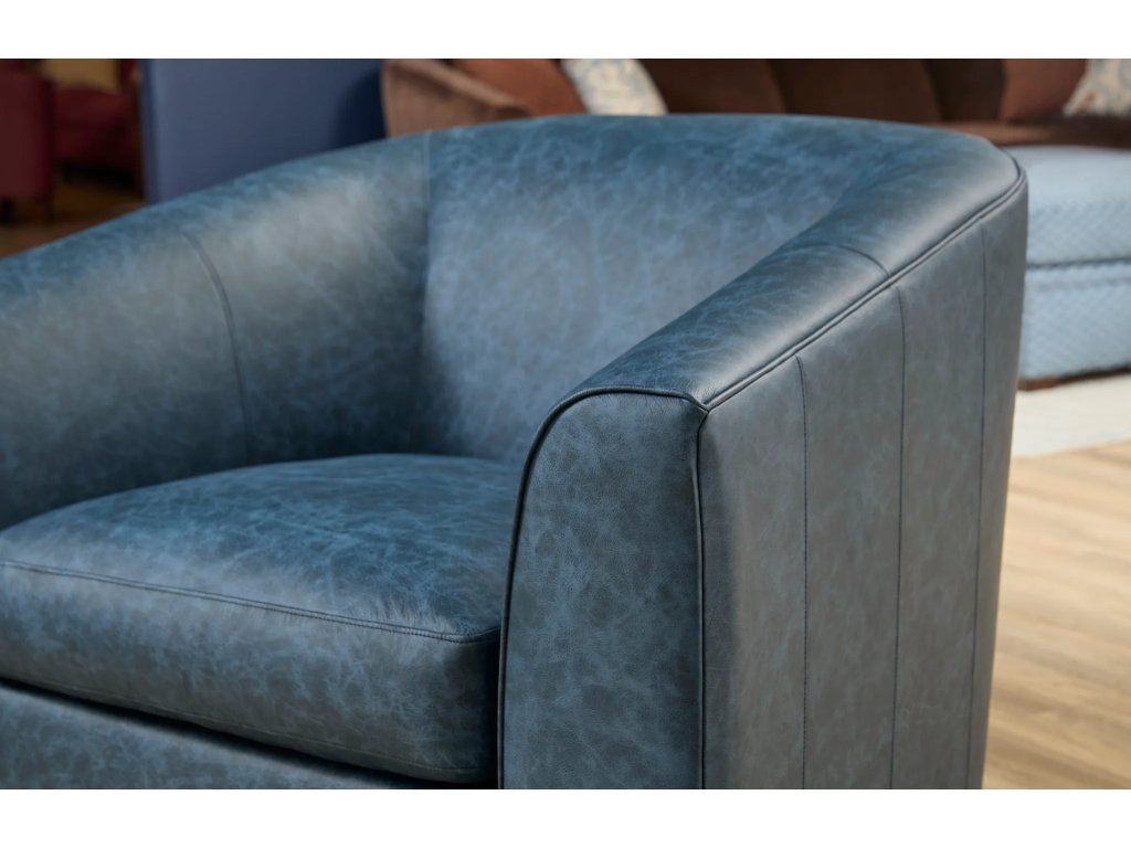 Jewel Fabric & Leather Swivel Chair - image 4