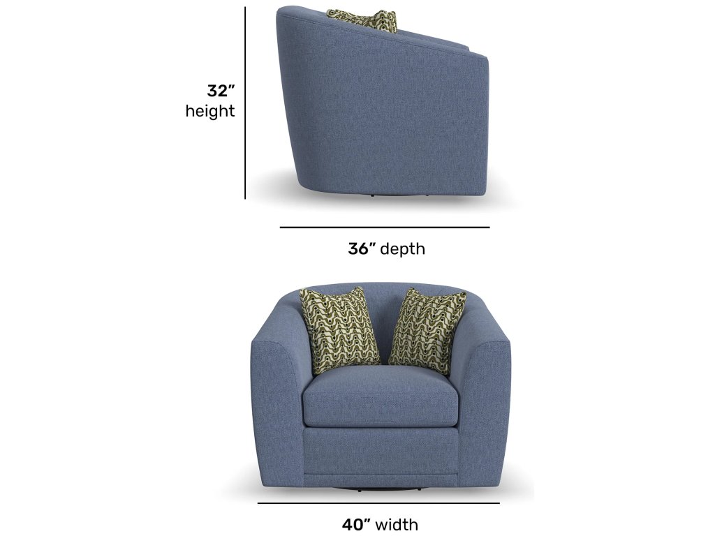 Jewel Fabric Swivel Chair - image 3