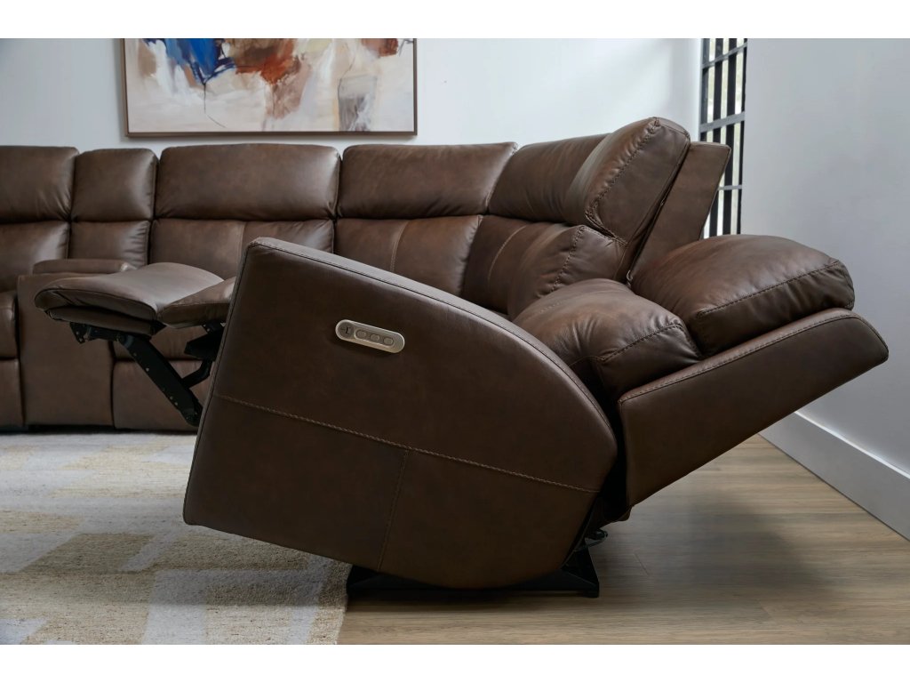 Score Leather Power Reclining Sectional with Power Headrest & Lumbar - image 1
