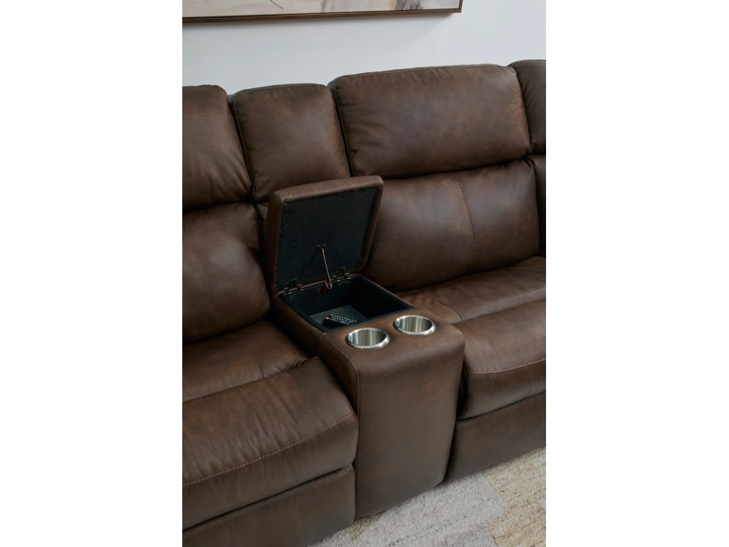 Score Leather Power Reclining Sectional with Power Headrest & Lumbar - image 3