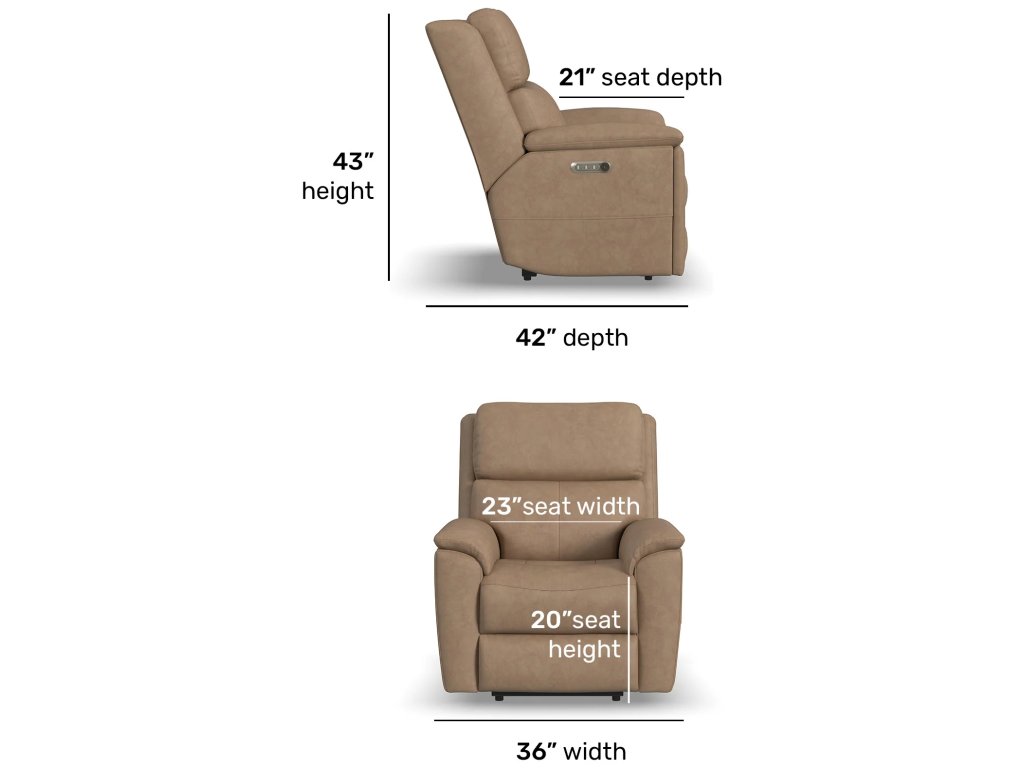 Porter Leather Power Recliner with Power Headrest & Lumbar - image 4