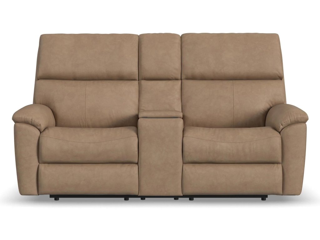 Porter Leather Power Reclining Loveseat with Console, Power Headrest, & Lumbar - image 2