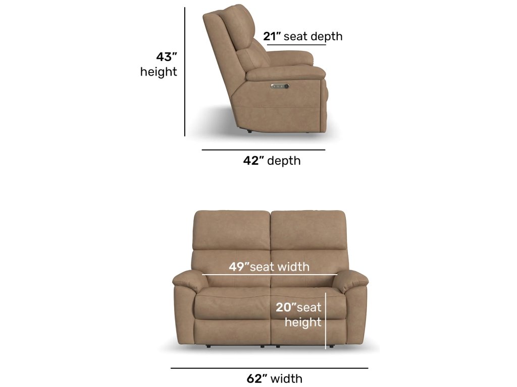 Porter Leather Power Reclining Loveseat with Power Headrest & Lumbar - image 4