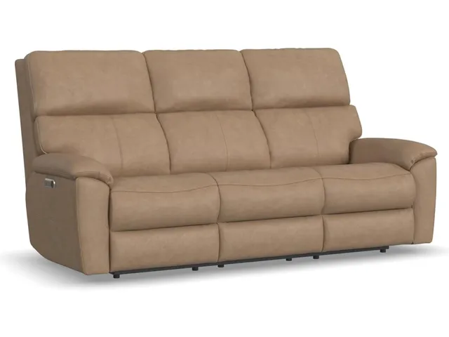 Porter Leather Power Reclining Sofa with Console, Power Headrest, & Lumbar