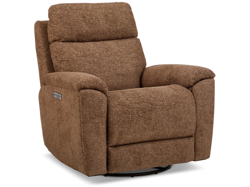Refined Fabric Power Swivel Gliding Recliner with Power Headrest & Lumbar - main image