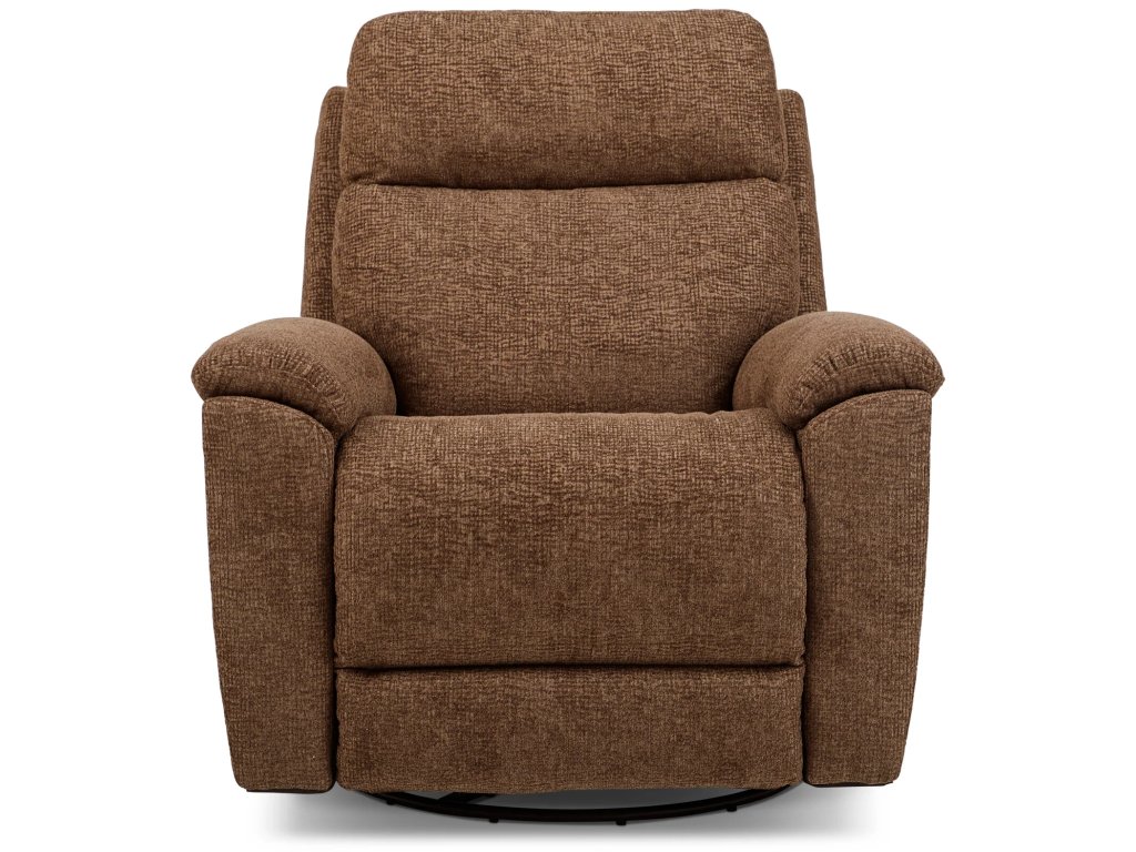 Refined Fabric Power Swivel Gliding Recliner with Power Headrest & Lumbar - image 1