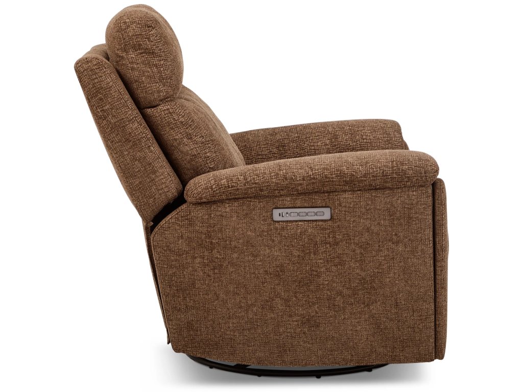 Refined Fabric Power Swivel Gliding Recliner with Power Headrest & Lumbar - image 2