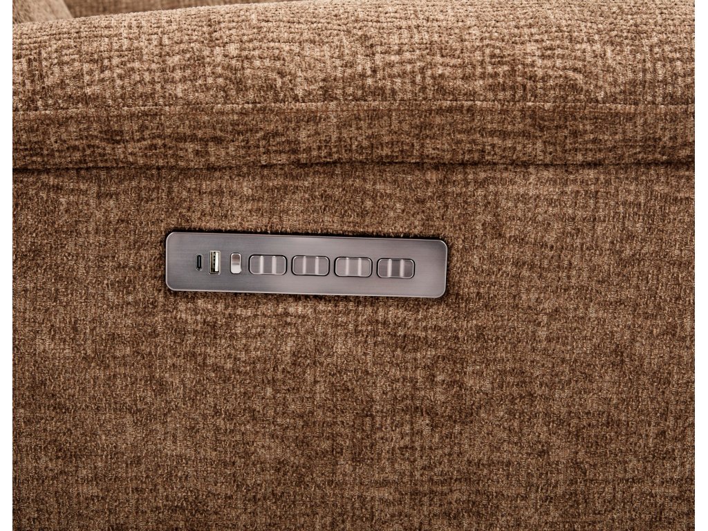 Refined Fabric Power Swivel Gliding Recliner with Power Headrest & Lumbar - image 5