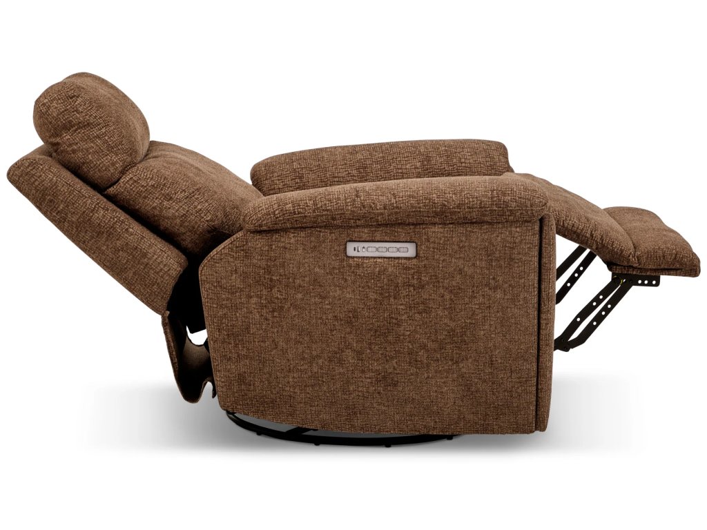 Refined Fabric Power Swivel Gliding Recliner with Power Headrest & Lumbar - image 6