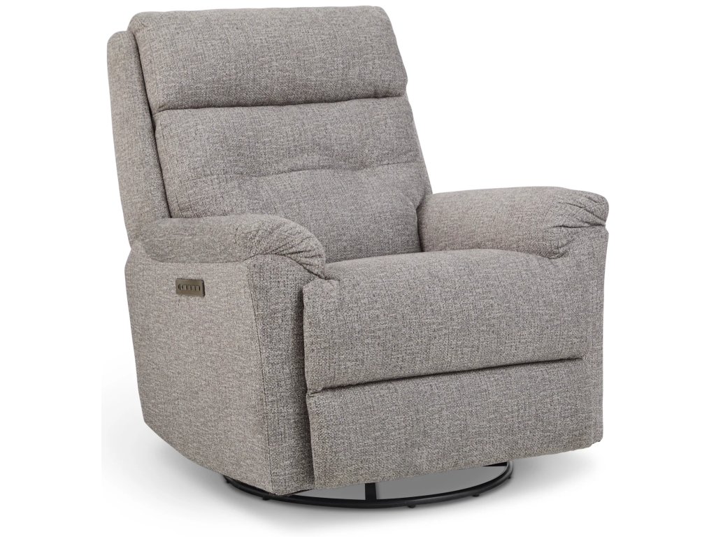 Sophisticated Fabric Power Swivel Gliding Recliner with Power Headrest & Lumbar - main image