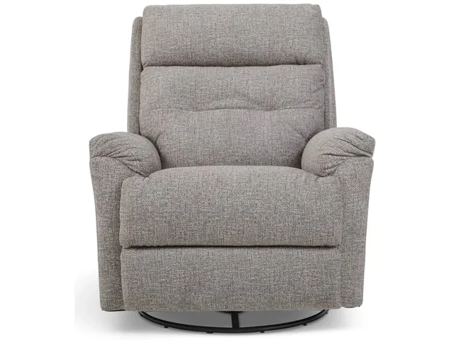 Sophisticated Fabric Power Swivel Gliding Recliner with Power Headrest & Lumbar