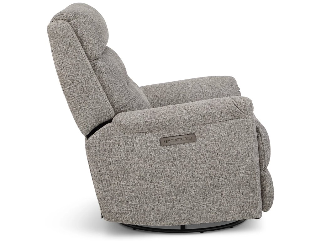 Sophisticated Fabric Power Swivel Gliding Recliner with Power Headrest & Lumbar - image 2