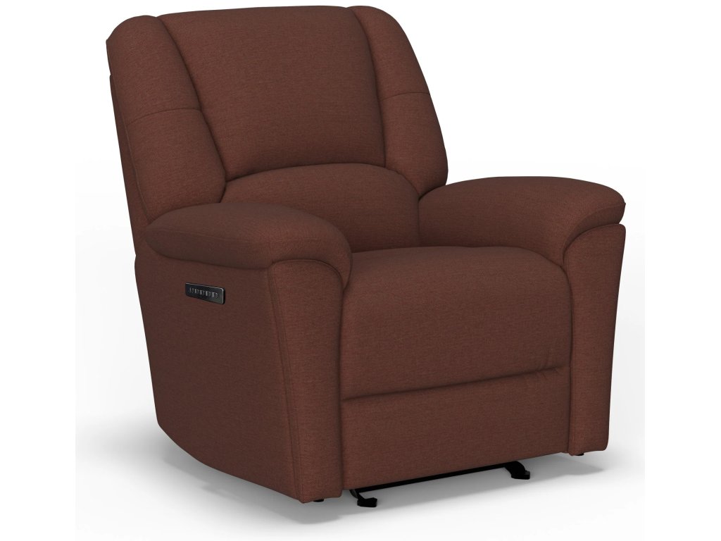 Plush Fabric Power Gliding Recliner with Power Headrest & Lumbar - image 3