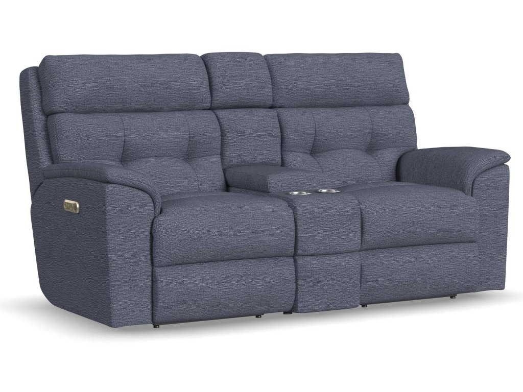 Mason Fabric Power Reclining Loveseat with Console & Power Headrests - main image