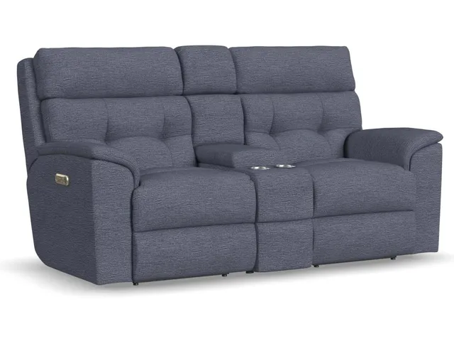 Mason Fabric Power Reclining Loveseat with Console & Power Headrests