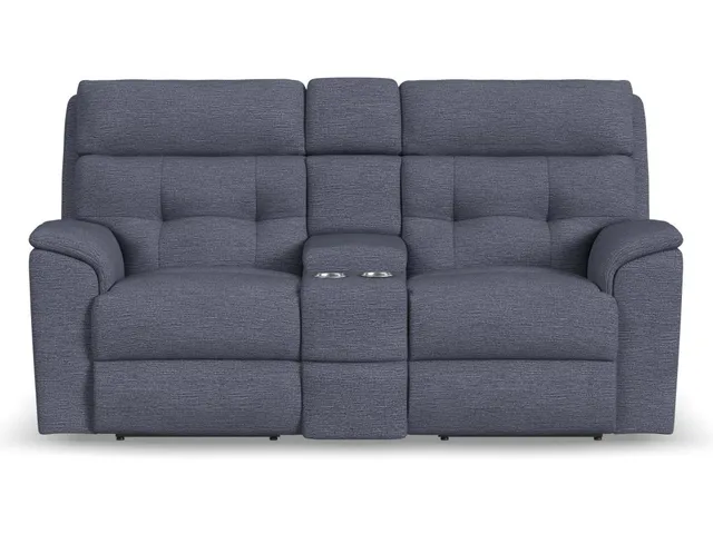 Mason Fabric Power Reclining Loveseat with Console & Power Headrests - Alternative View