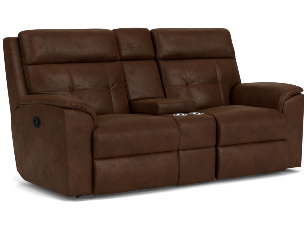 Mason Fabric Reclining Loveseat with Console - main image