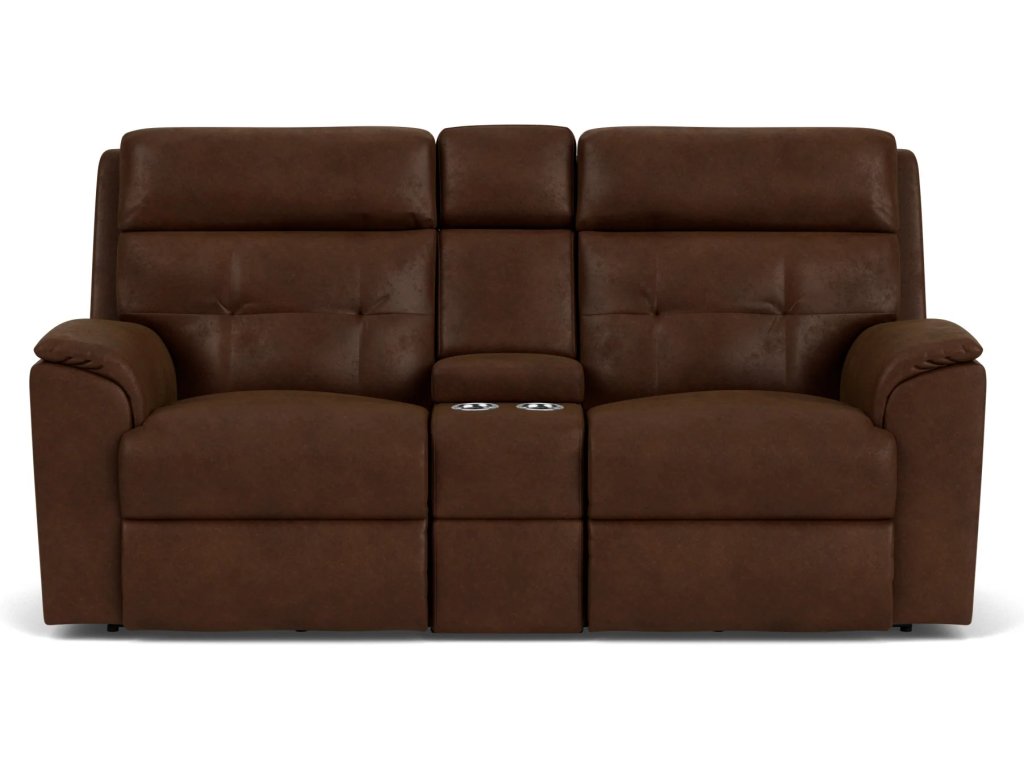 Mason Fabric Reclining Loveseat with Console - image 1