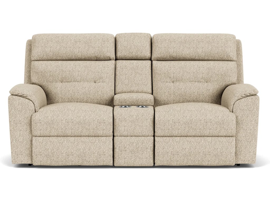 Mason Fabric Reclining Loveseat with Console - image 4