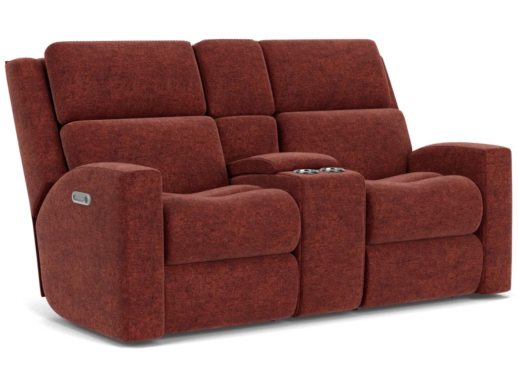 Score Fabric Power Reclining Loveseat with Console & Power Headrests & Lumbar - main image