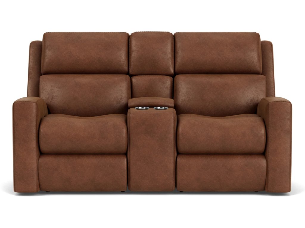 Score Fabric Power Reclining Loveseat with Console & Power Headrests & Lumbar - image 2