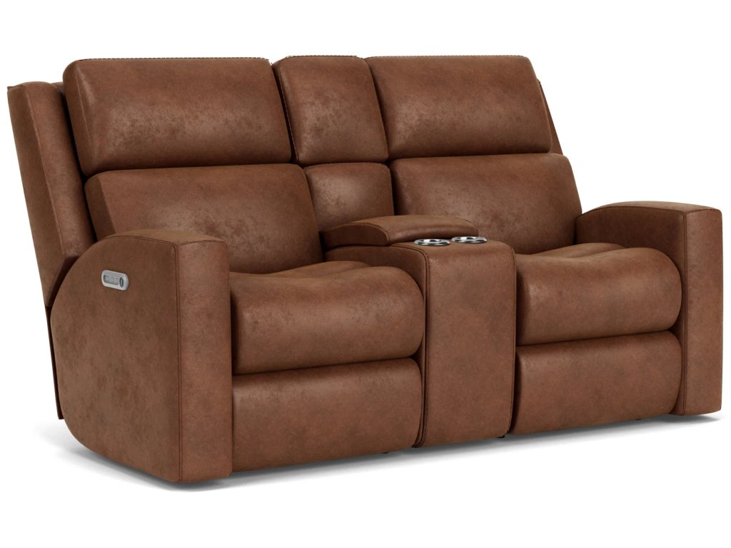 Score Fabric Power Reclining Loveseat with Console & Power Headrests & Lumbar - image 6