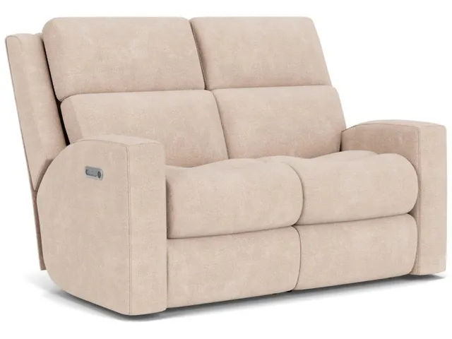 Score Fabric Power Reclining Loveseat with Power Headrests & Lumbar