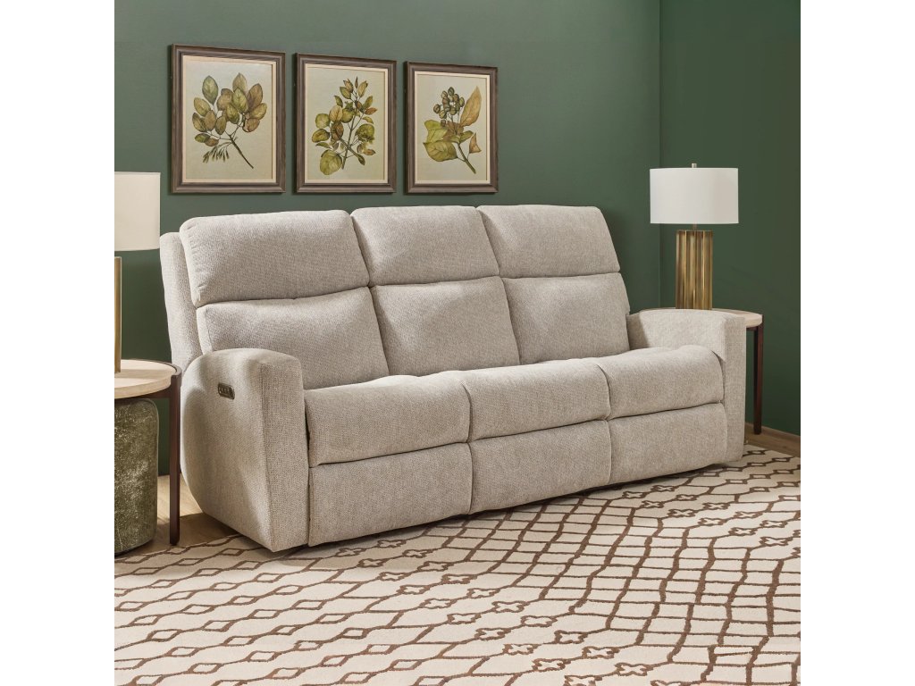 Score Fabric Power Reclining Sofa with Power Headrests & Lumbar - image 1
